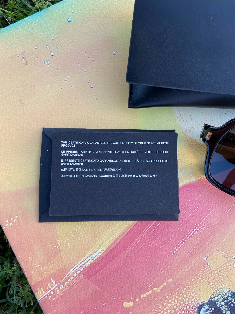 Saint Laurent Black Frame Sunglasses with Brown Lenses - Picture 4 of 7